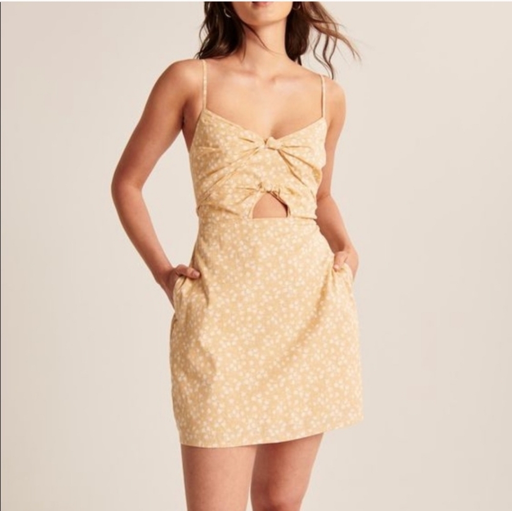 Abercrombie & Fitch Yellow Floral Mini Dress